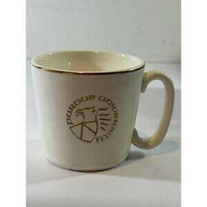 Purdue University ceramic Coffee Mug Cup Vintage GOLD Crest BOILERMAKERS